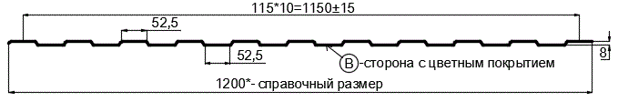 Фото: Профнастил С8 х 1150 - B (ПЭ-01-9003-0.4±0.08мм) в Сергиевом Посаде