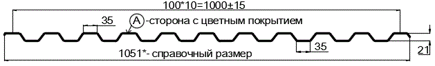 Фото: Профнастил С21 х 1000 - A (MattMP-20-7024-0.5) в Сергиевом Посаде