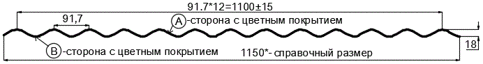 Фото: Профнастил МП18 х 1100 - A (ECOSTEEL_MA_Д-12-Античный Дуб-0.45) в Сергиевом Посаде