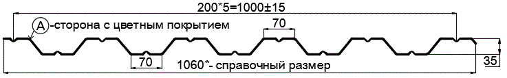 Фото: Профнастил НС35 х 1000 - A (PURMAN-20-Tourmalin-0.5) в Сергиевом Посаде