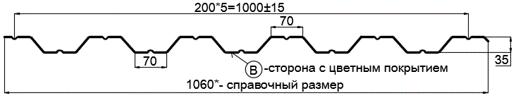 Фото: Профнастил НС35 х 1000 - B (VikingMP E-20-6005-0.5) в Сергиевом Посаде